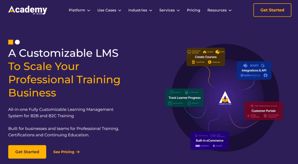 Academy of Mine online course platform