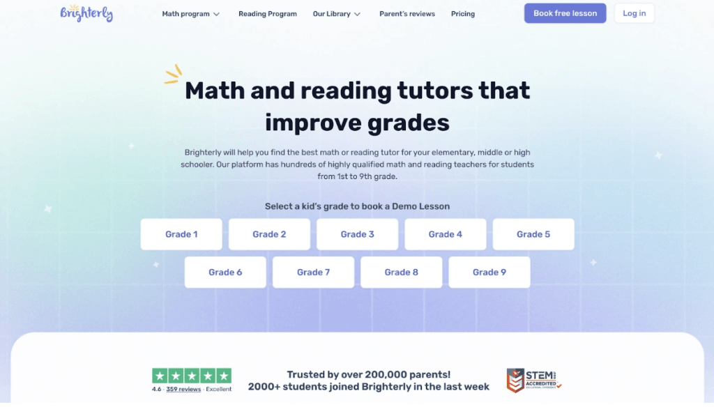 Brighterly online tutoring platform: Best for personalized math and reading lessons