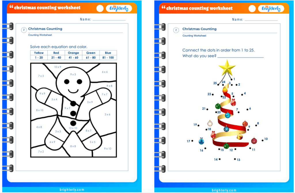 Christmas math worksheets 1