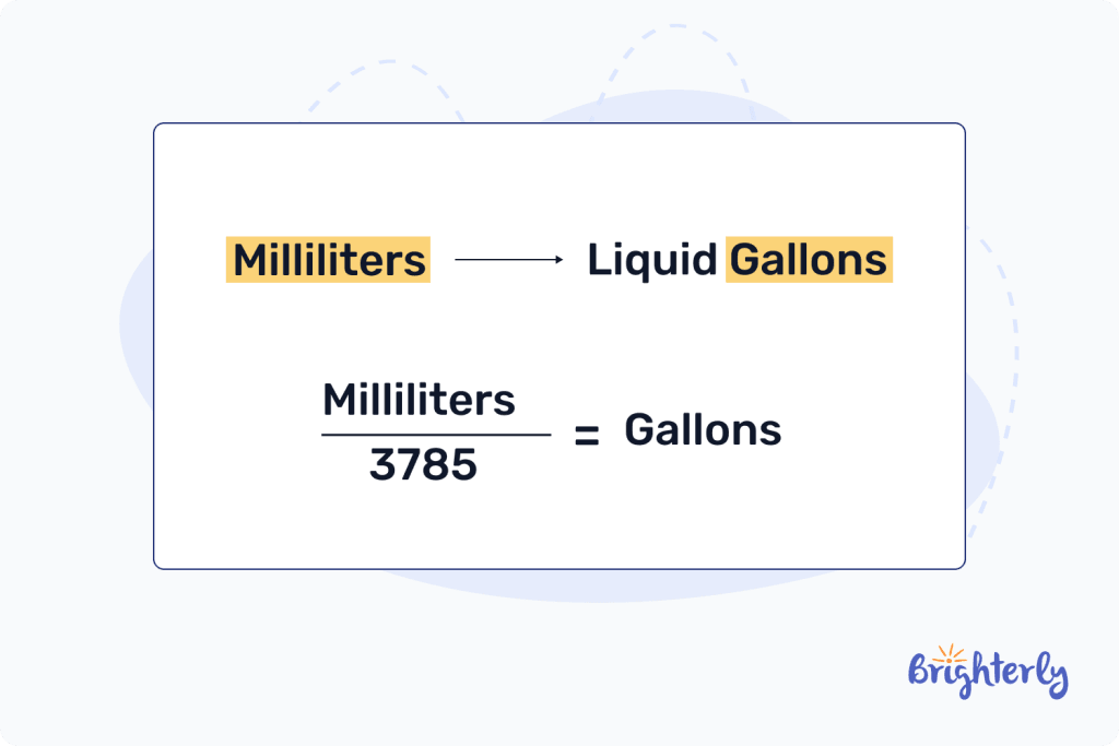 How to convert gallons to ml 3