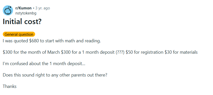  How much is Kumon per session?