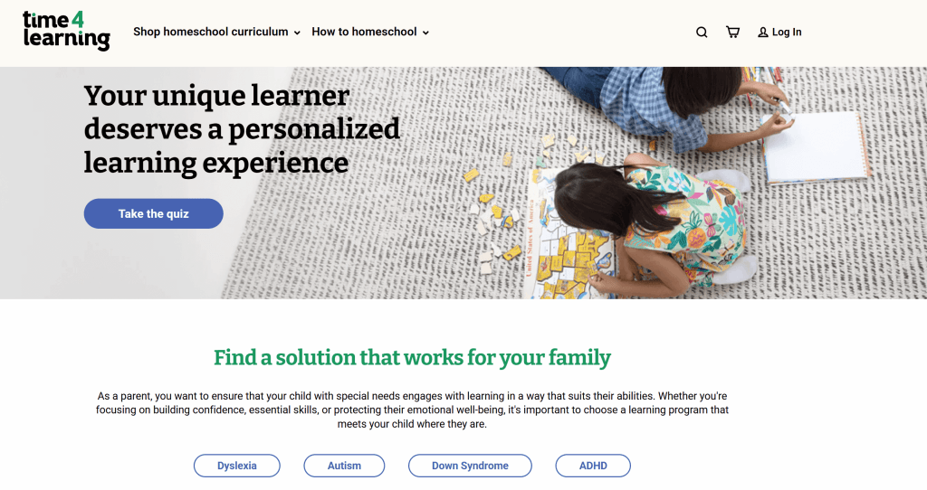 Time4Learning homeschool programs for ADHD students