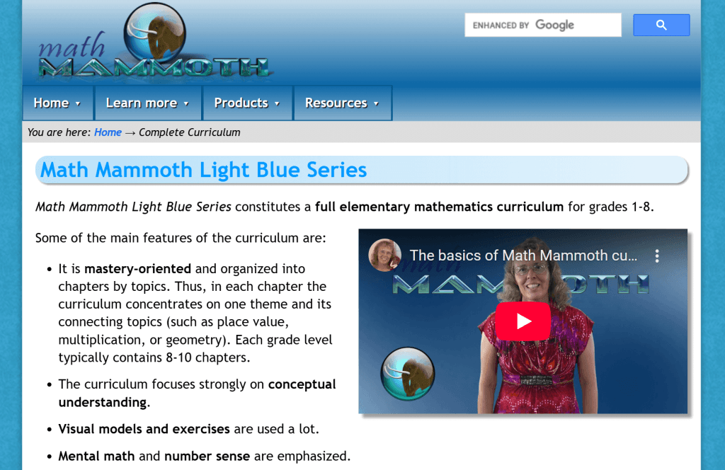 Math Mammoth features