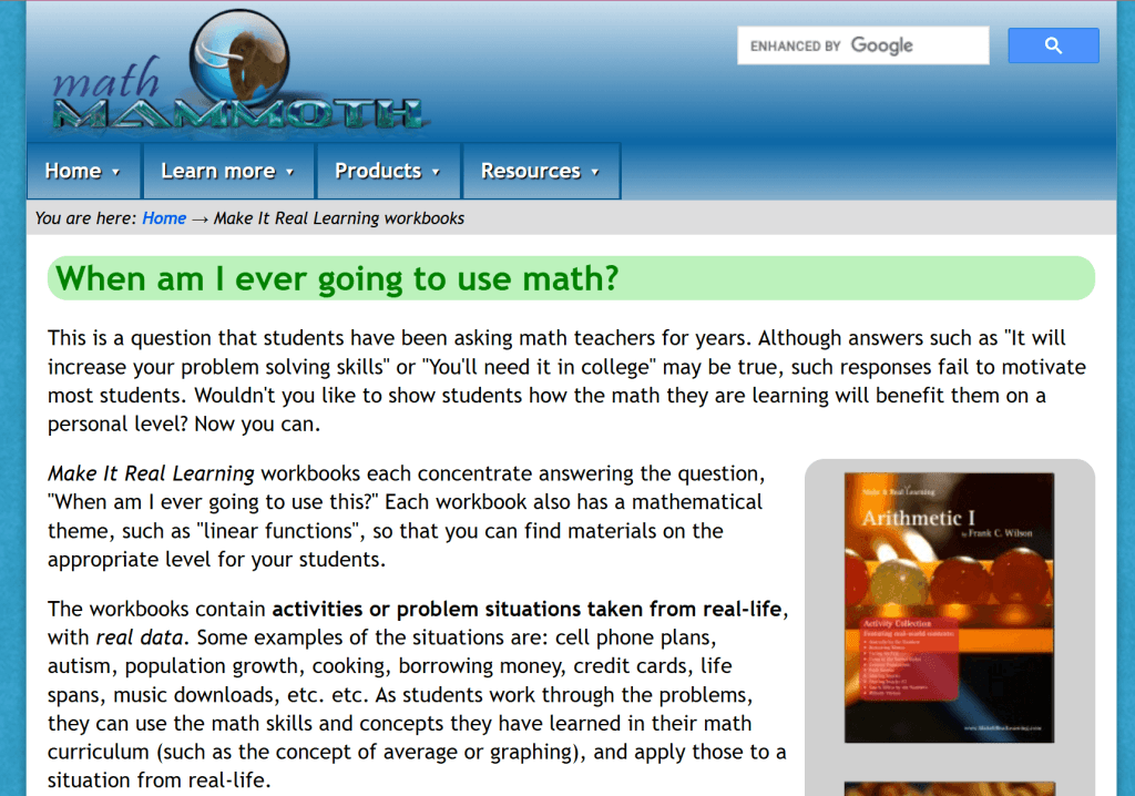 Math Mammoth features