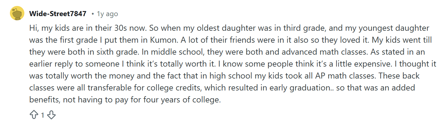 Does Kumon provide a good value for money?