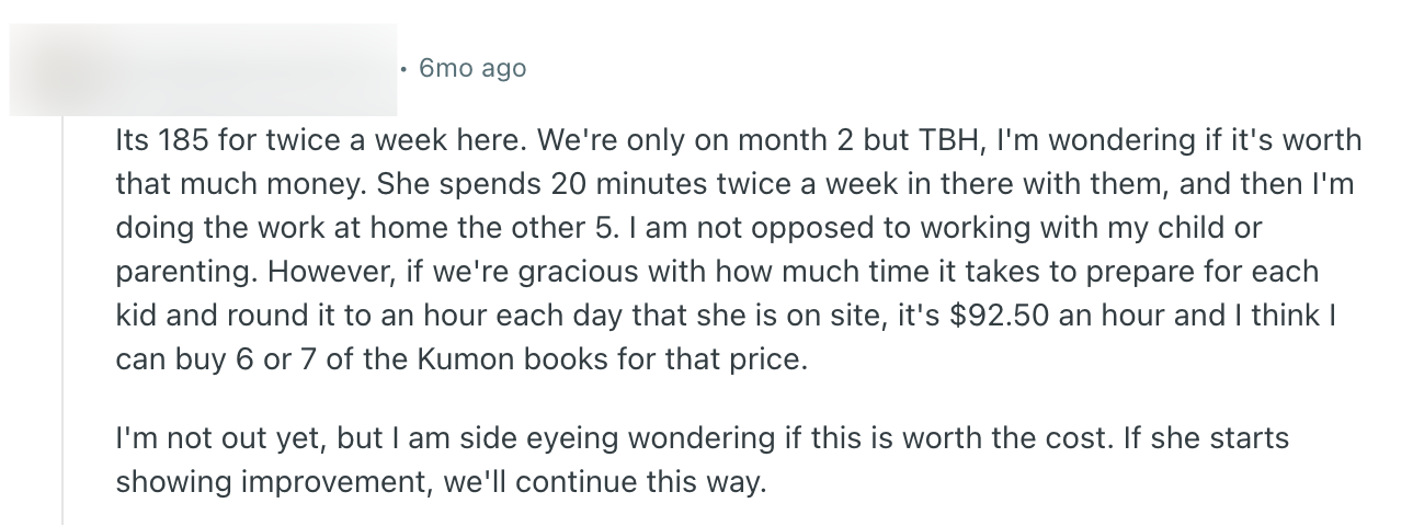 What Users Say About Kumon Pricing