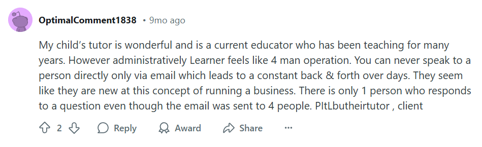 Alternative to Mathnasium #4: Learner