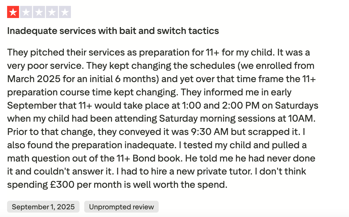 Mathnasium disadvantages