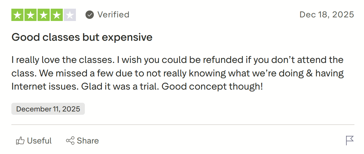 Positive feedback on the Outschool value for money