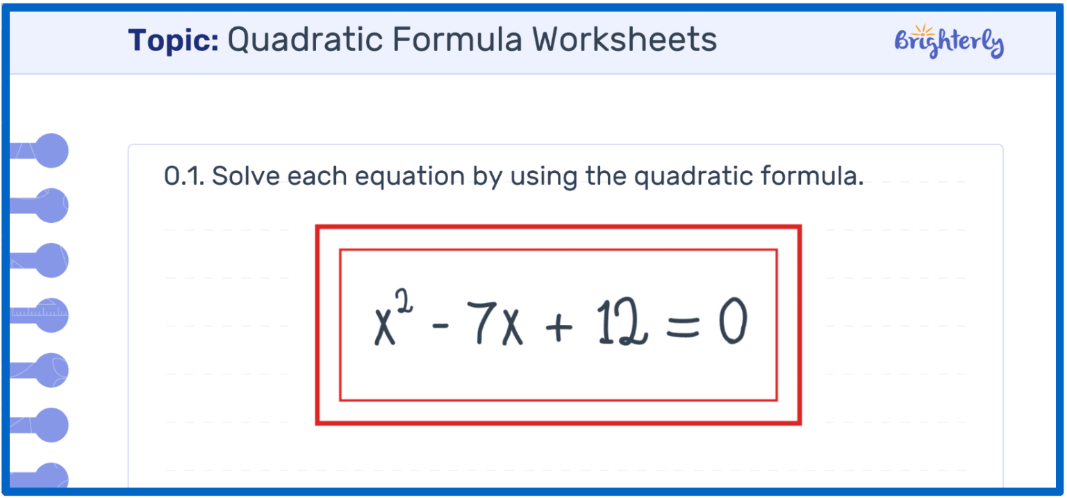 Quadratic Formula Worksheet [Free Printable]