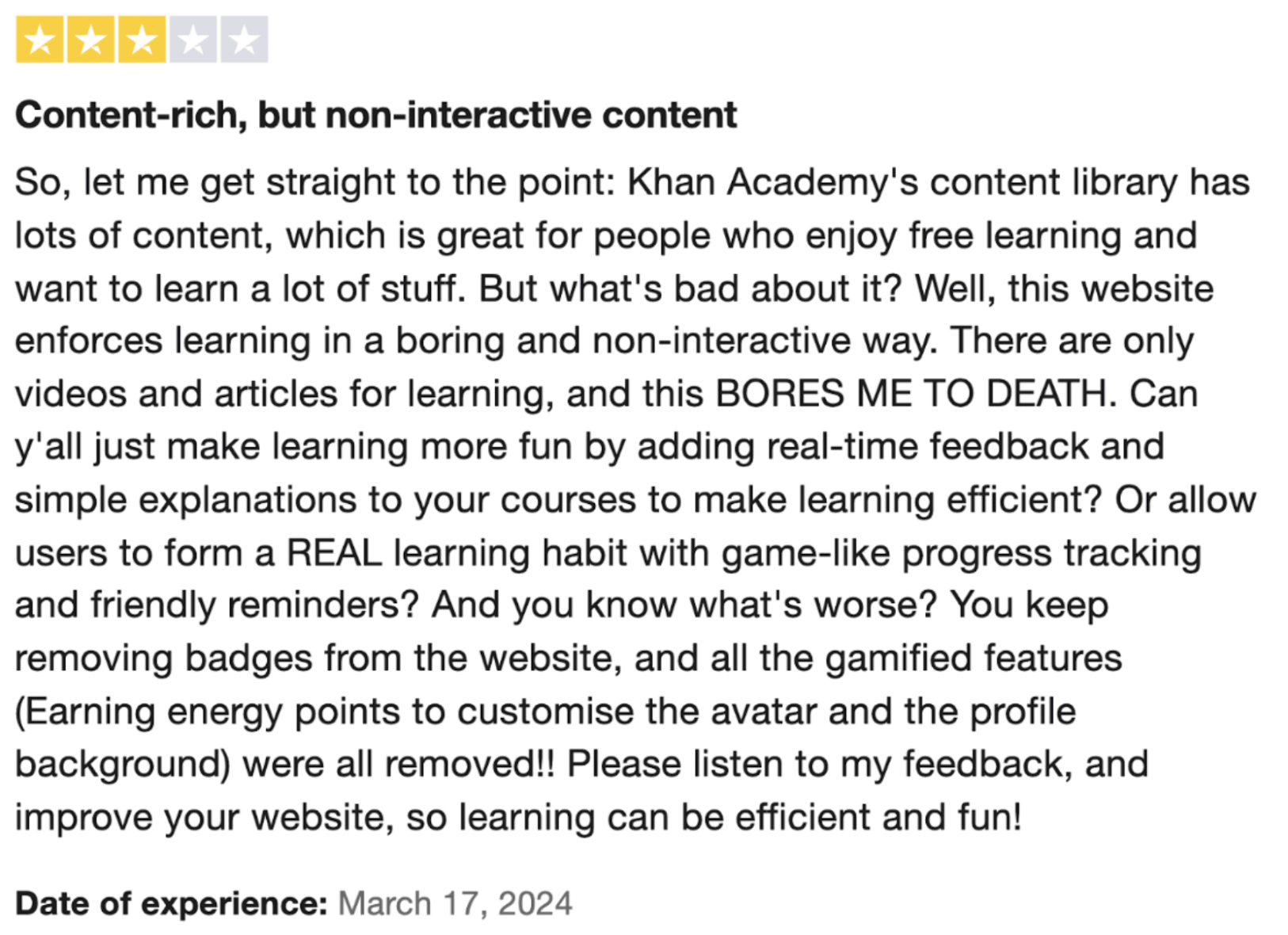What are the disadvantages of using Khan Academy? 