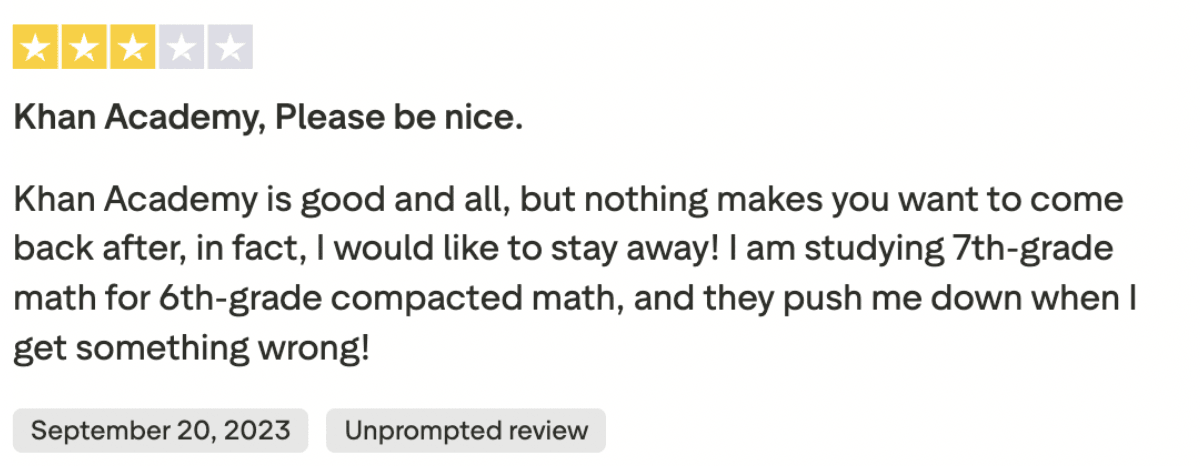 Common complaints about Khan Academy: