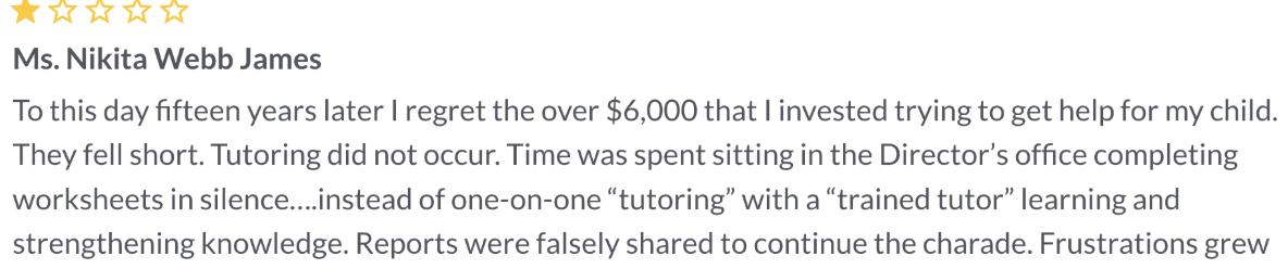 Huntington Learning Center complaints