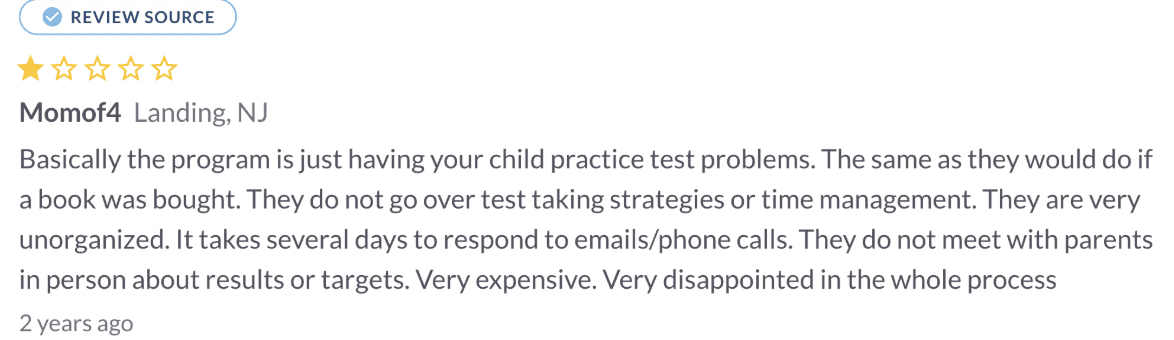 Benefits according to Huntington tutoring reviews (details)
