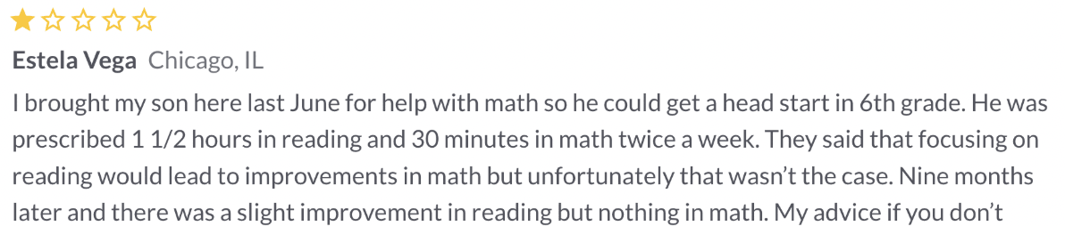 Huntington Learning Center complaints