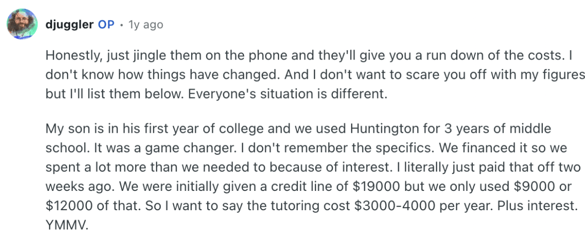Is Huntington Learning Center worth the money? Pricing