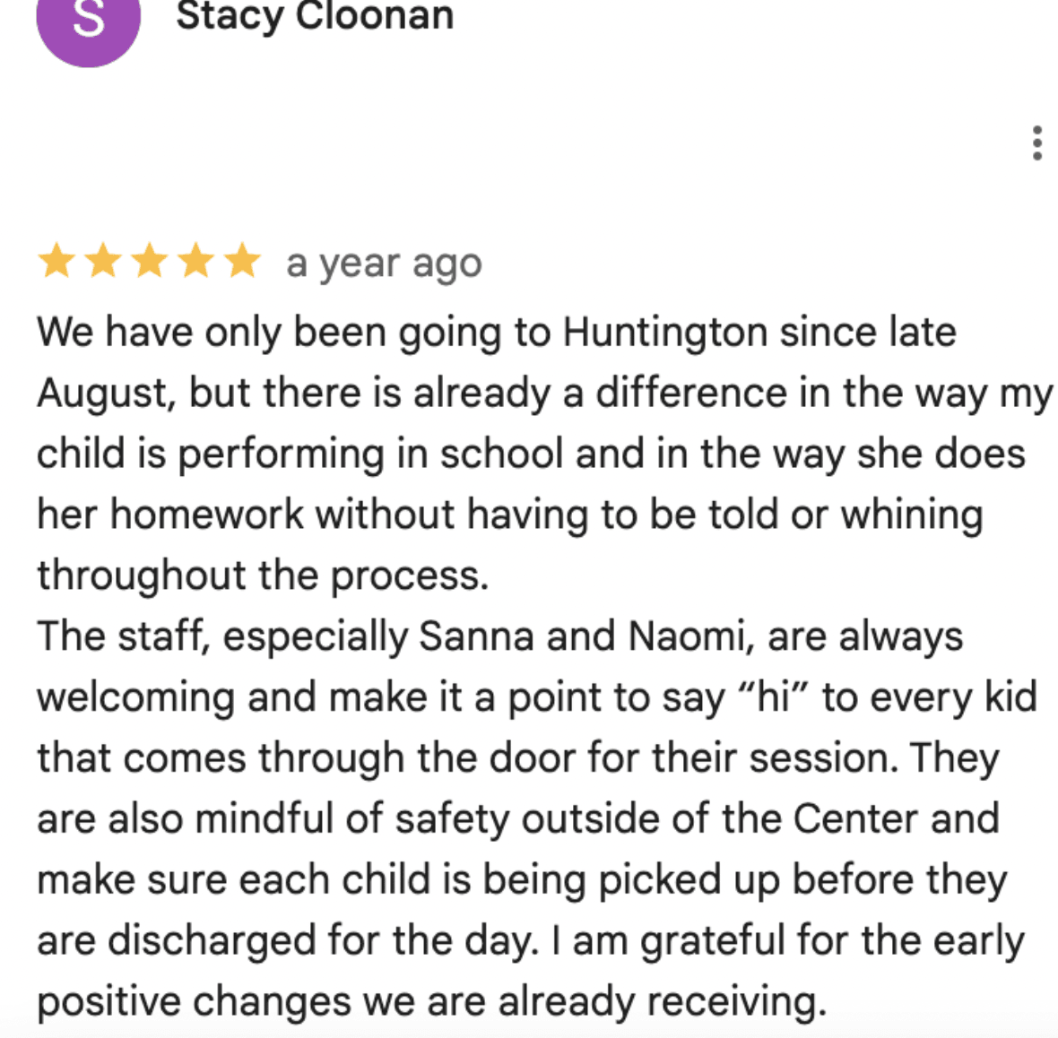 What users love about Huntington Learning Center: