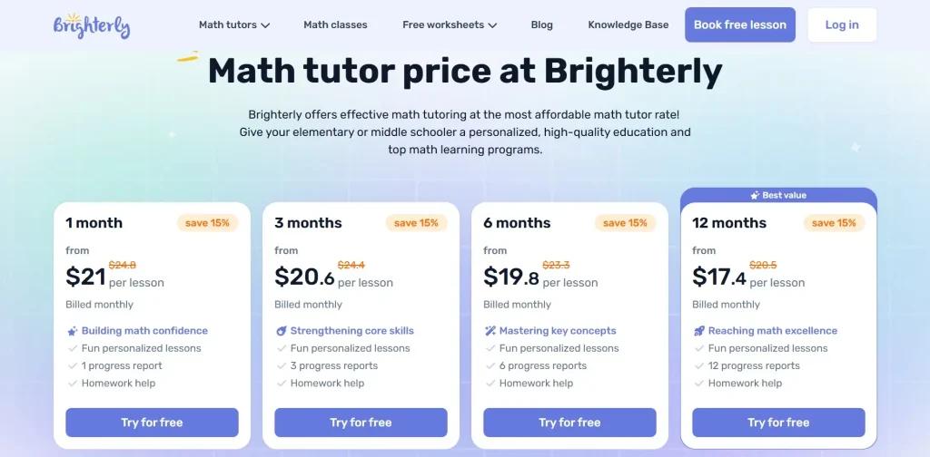 Brighterly cost
