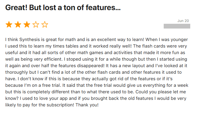 Synthesis Tutor Review on User Interface and Experience