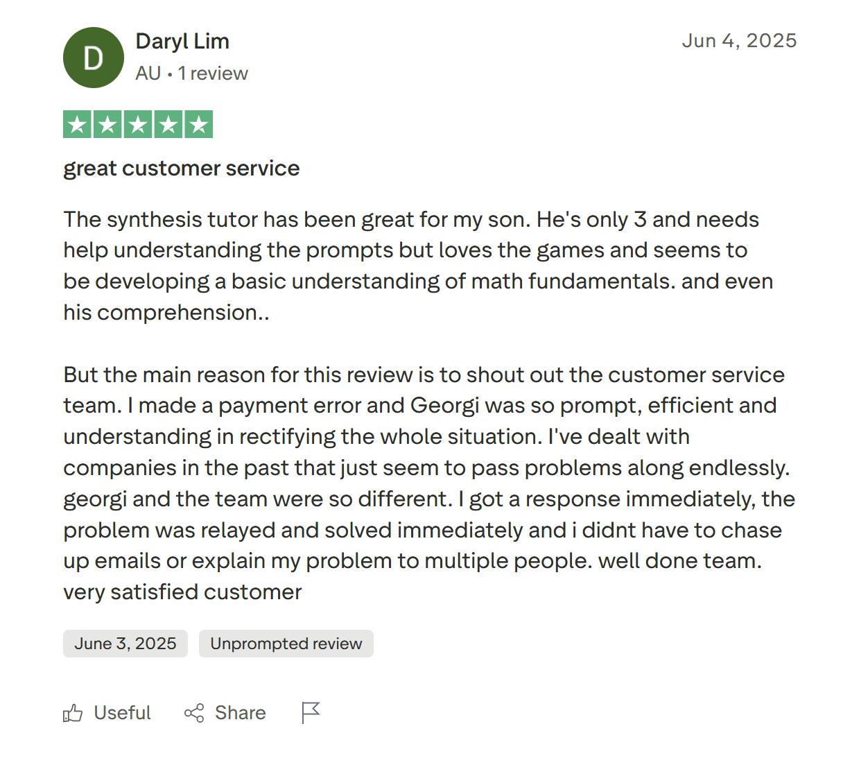 Synthesis Tutor reviews: Customer support