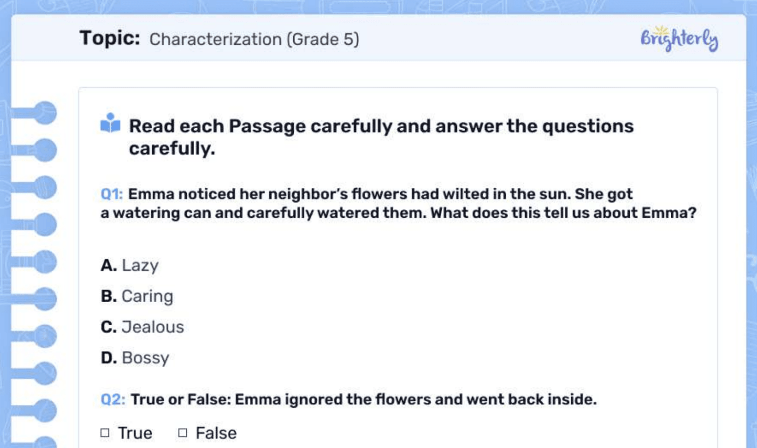 Characterization Worksheet [Free Printable]