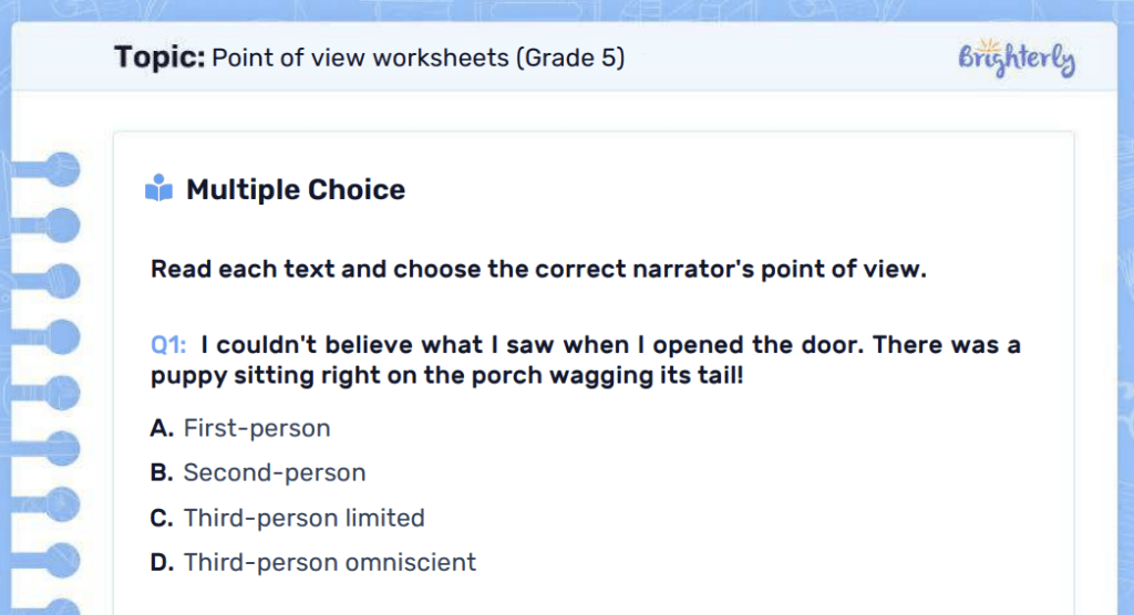 Point of View 5th Grade Worksheets [Free Printable]
