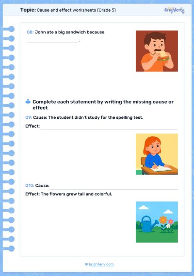 Cause and Effect Worksheet PDF 4
