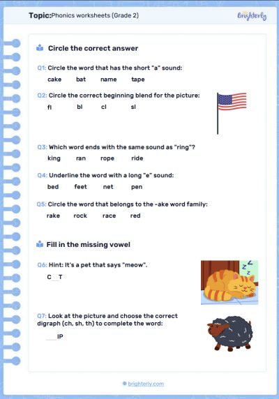 Image -2nd Grade Phonics Worksheets
