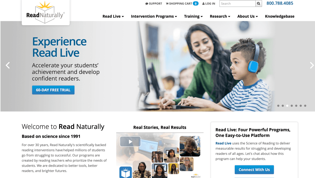 Read Naturally reading remediation program for struggling readers