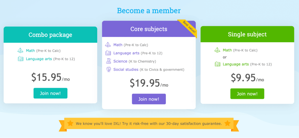How much does IXL cost