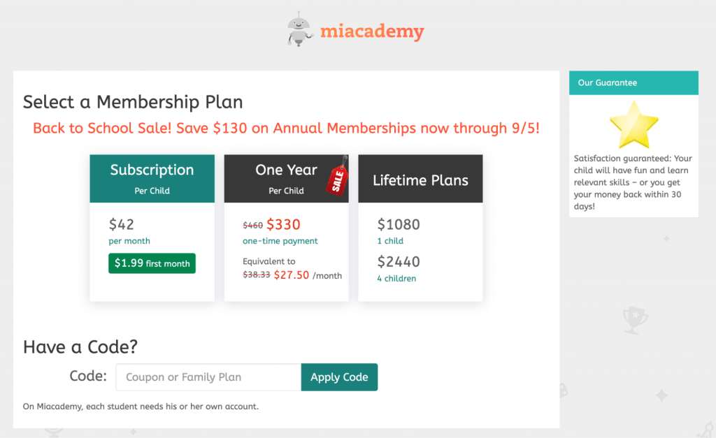 How much is Miacademy