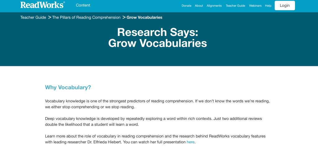 #9 ReadWorks online reading websites for middle school