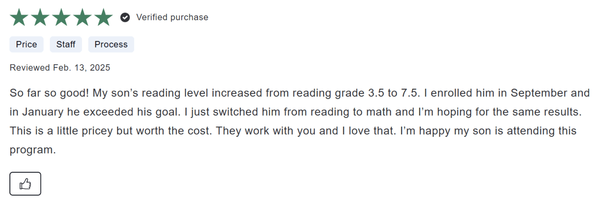Sylvan Learning Reviews on Pricing Matters