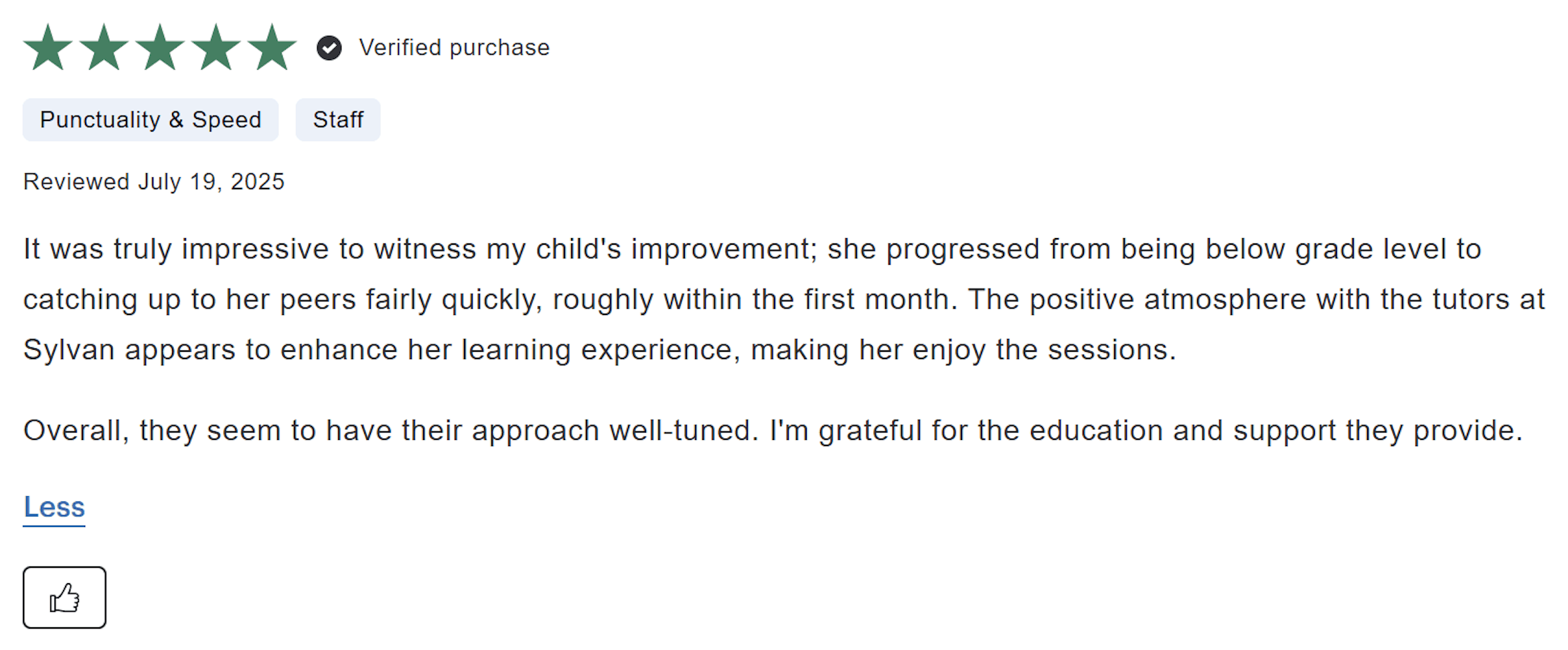 Sylvan Learning Center Pros