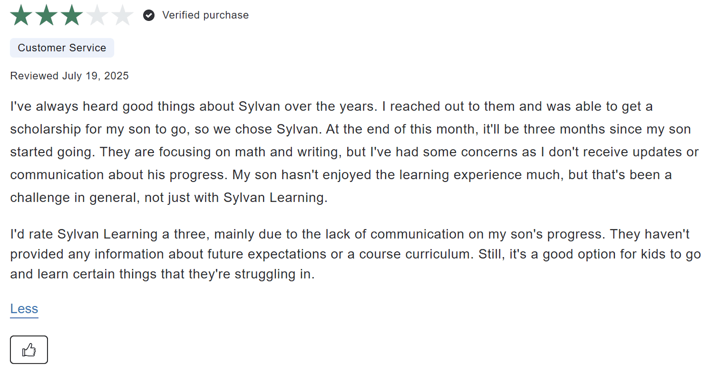 Lack of communication with parents