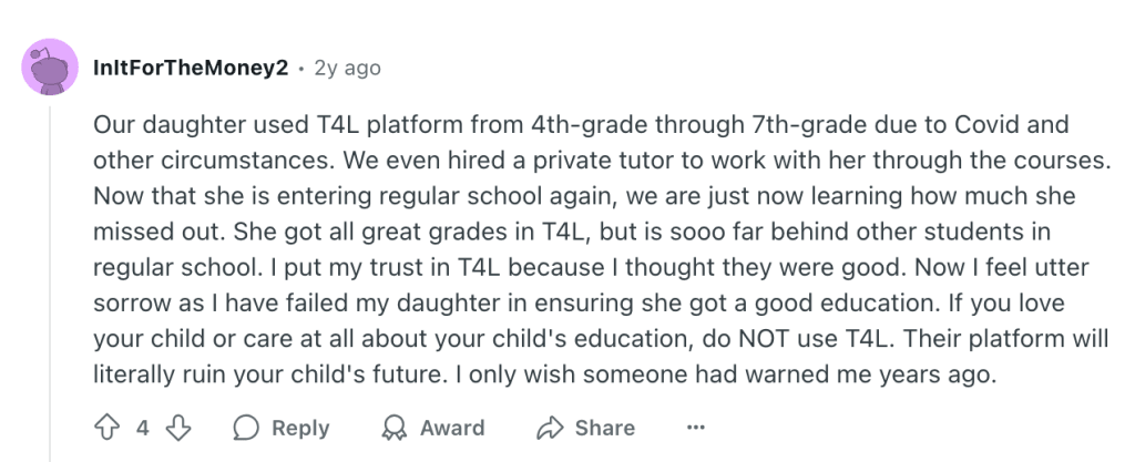 Time4Learning reviews complaints