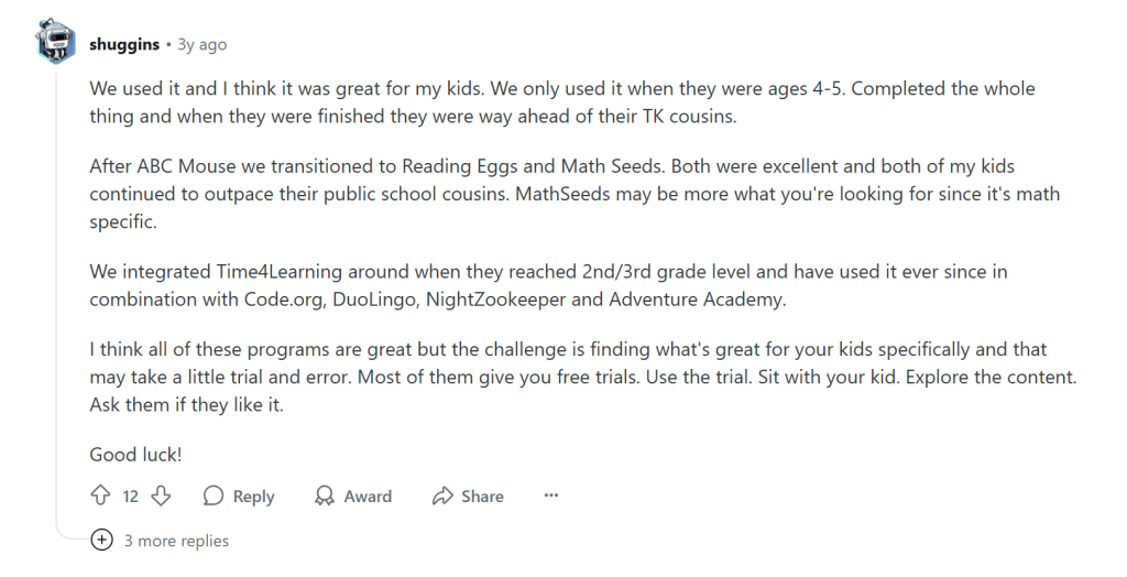 Does ABC mouse work? Measuring impact on learning