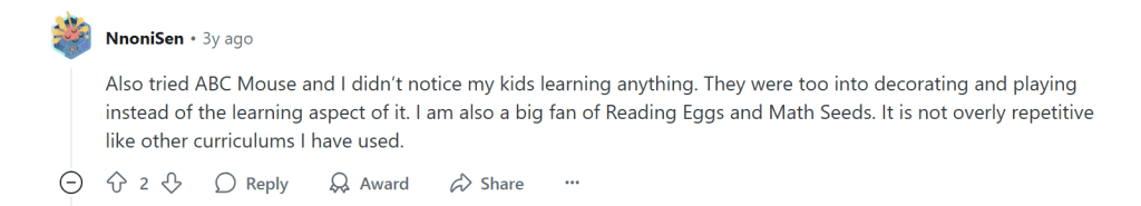 Does ABC mouse work? Measuring impact on learning