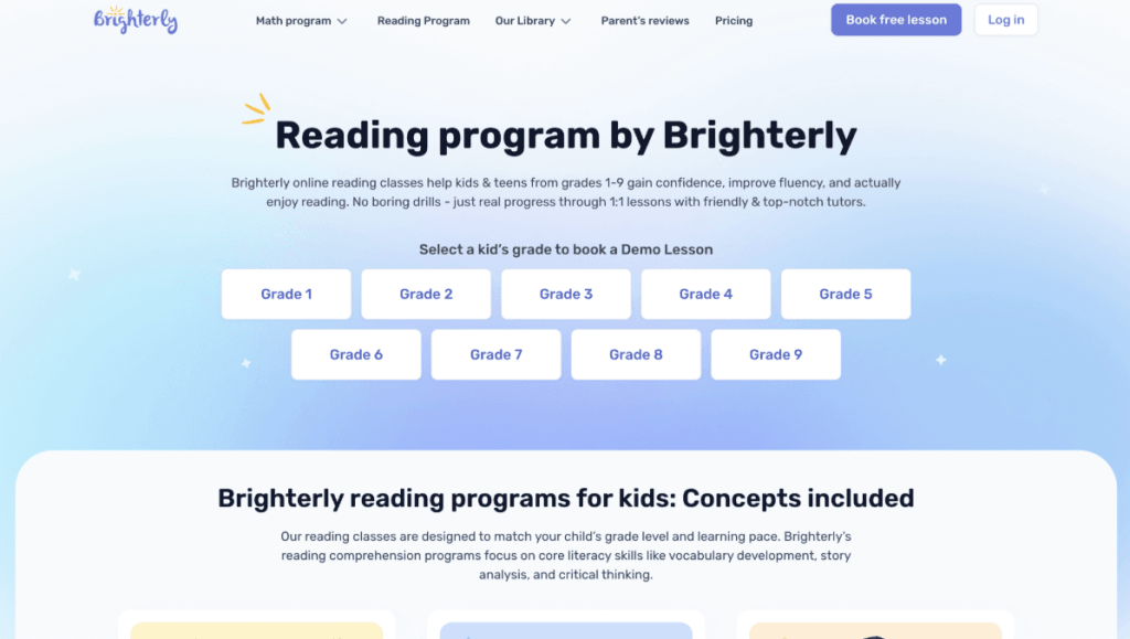 Brighterly reading intervention program