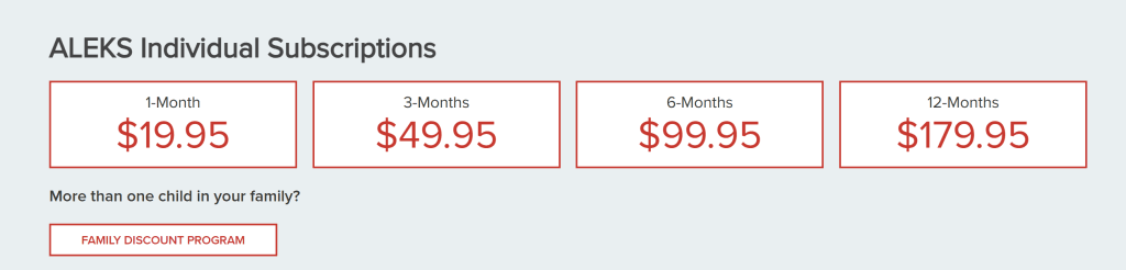 Aleks: Pricing