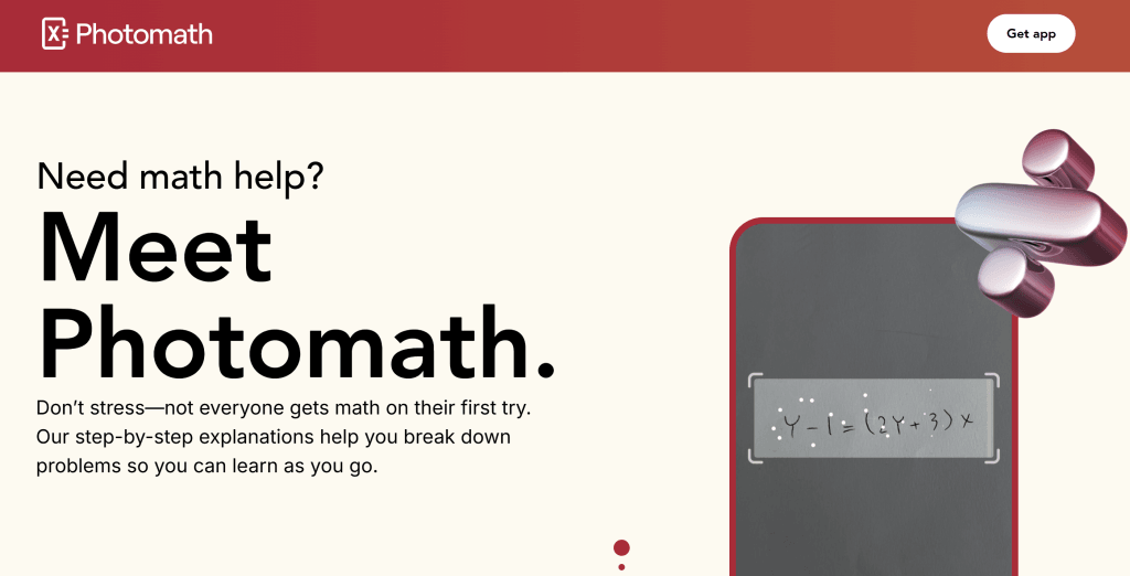 Photomath middle school website