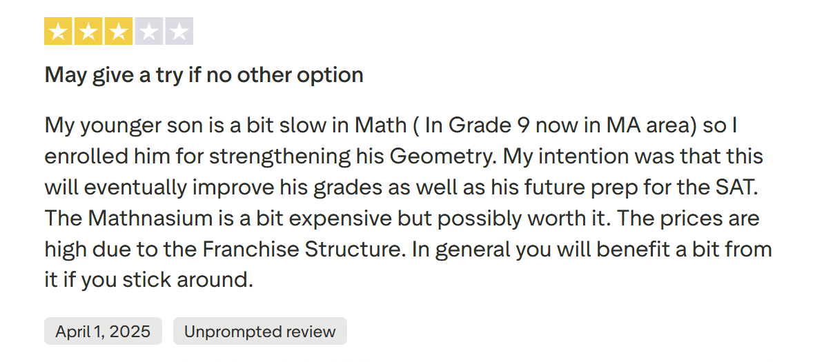 Mathnasium vs Sylvan vs Brighterly Reddit & Trustpilot reviews