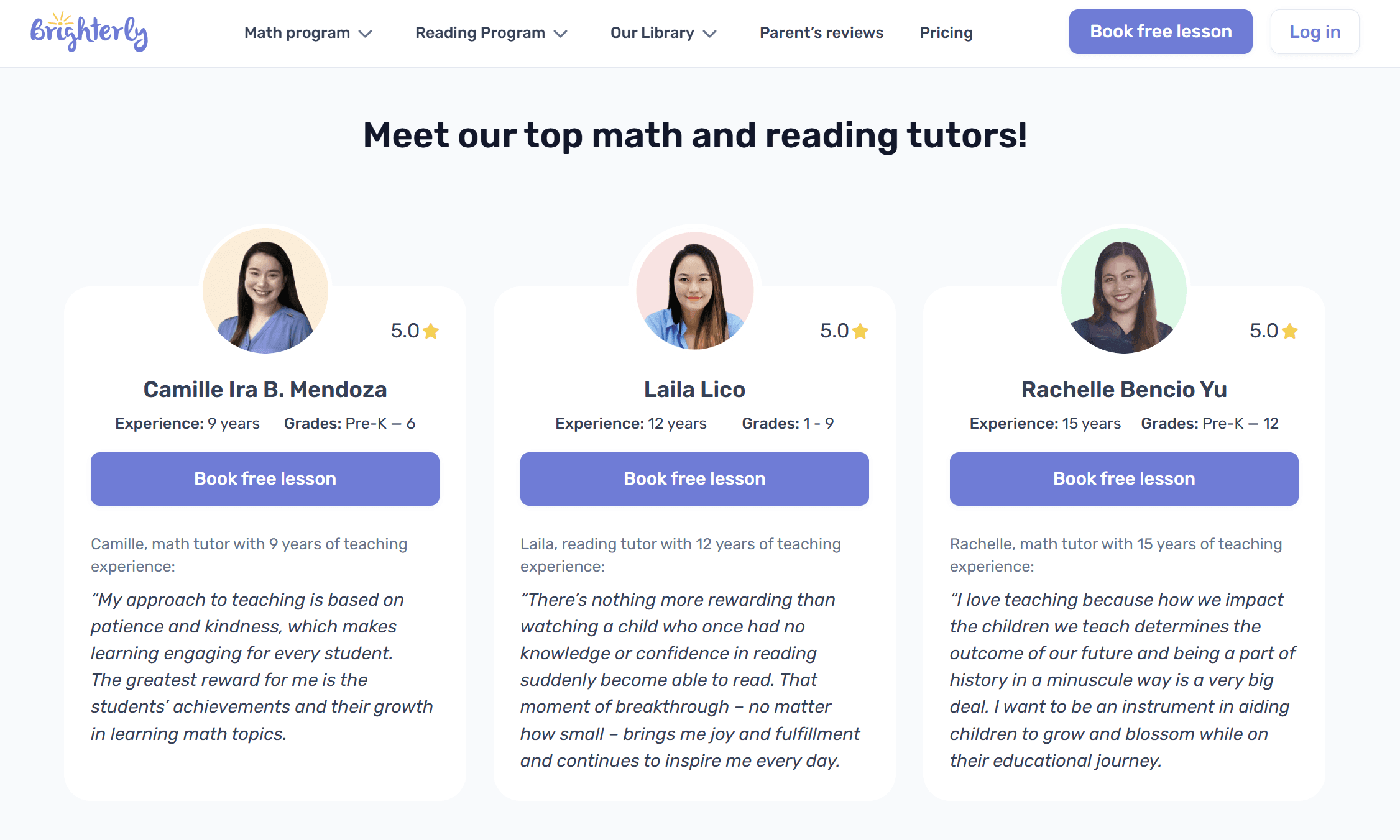 Brighterly: Key features