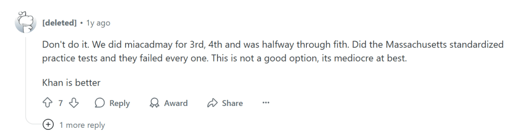 Common Miacademy reviews complaints on Reddit