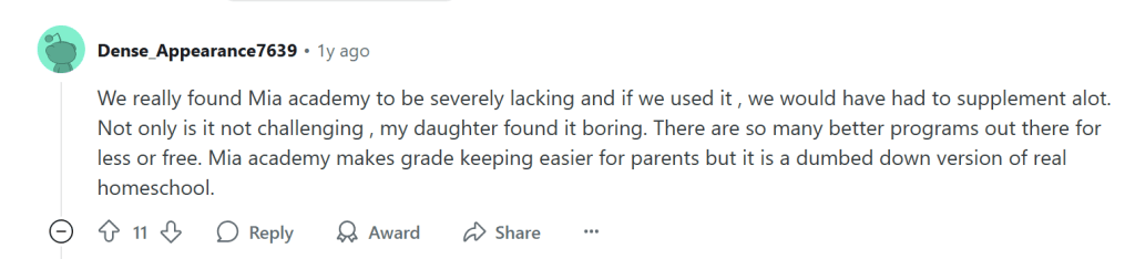 Common Miacademy reviews complaints on Reddit