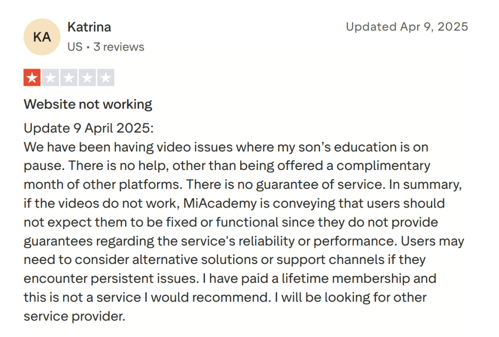 Miacademy reviews complaints