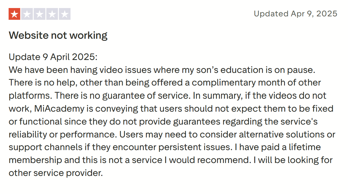Con 1: Unreliable Platform with Technical Issues