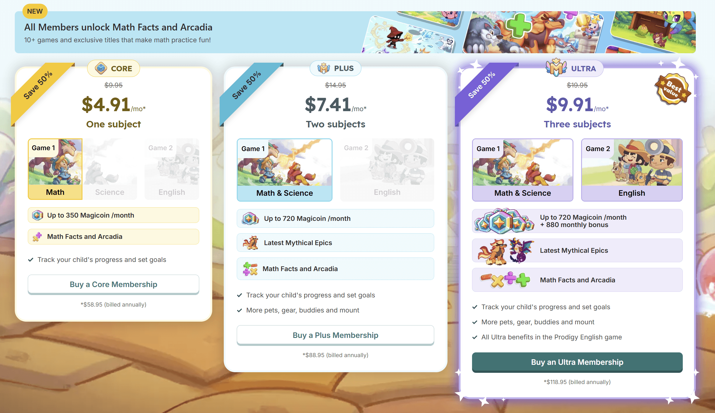 Prodigy Math Membership Cost