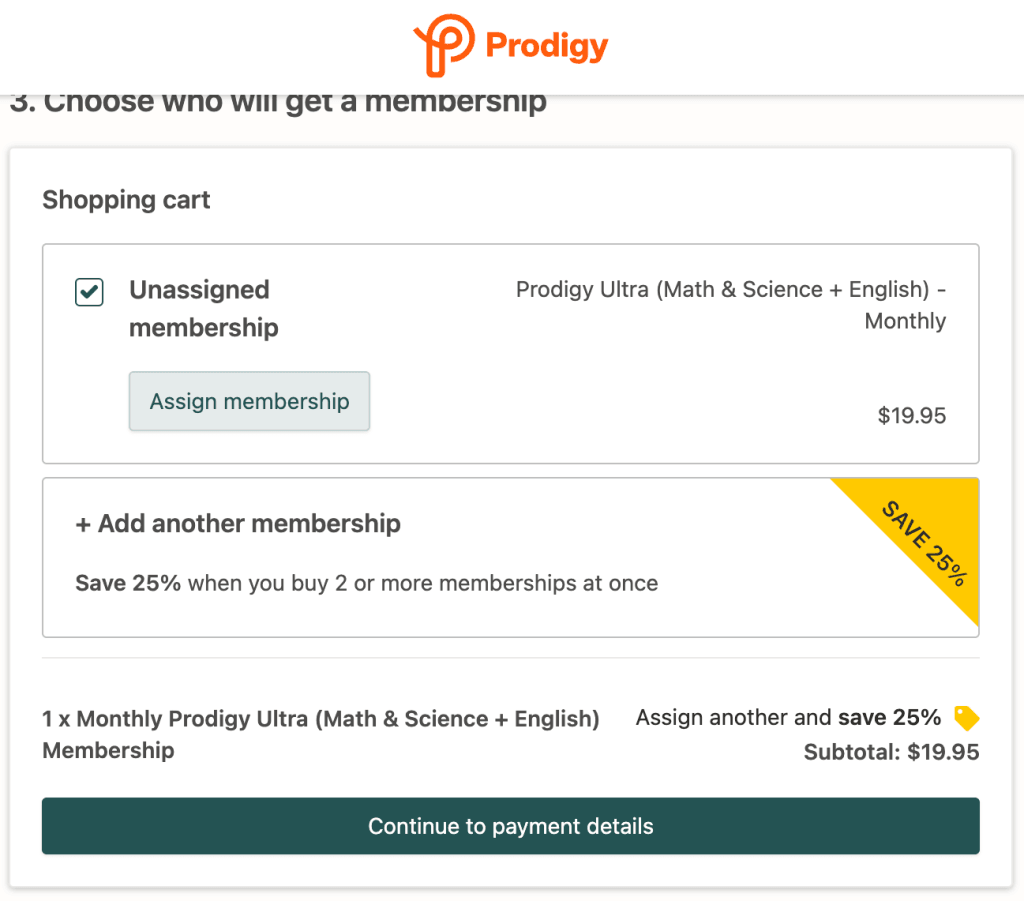 How much does Prodigy membership cost?