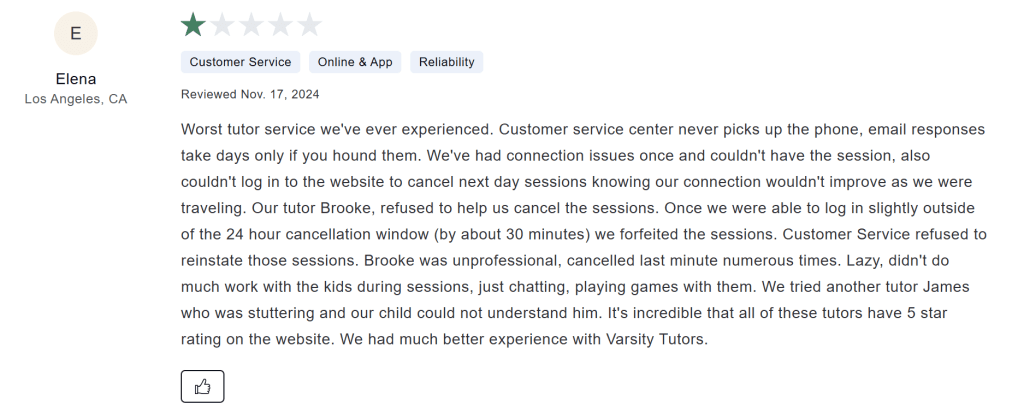 The Sylvan reviews: Customer support